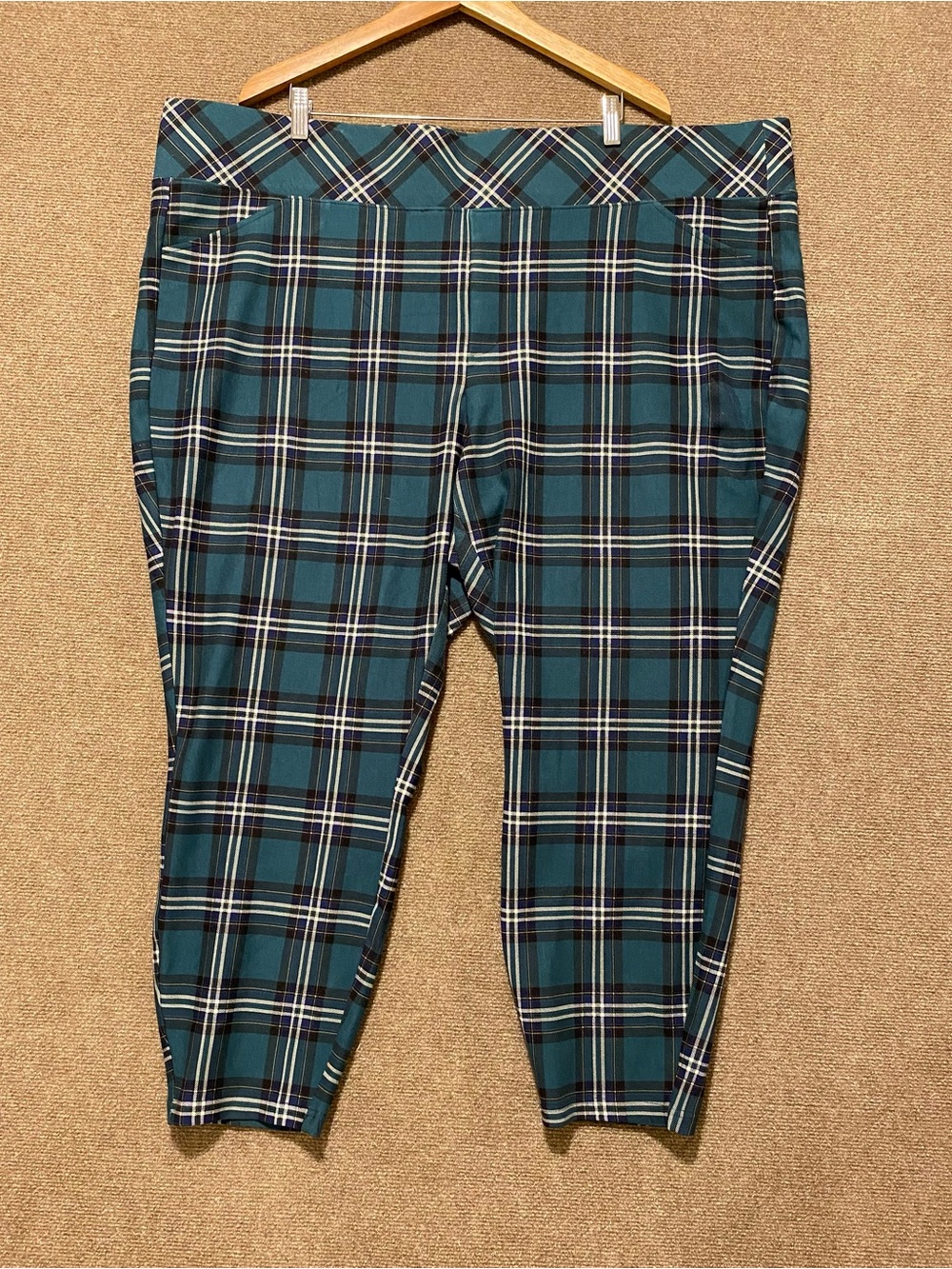 Torrid Pixie Green Blue Plaid High Rise Pants Size 5T/5X
